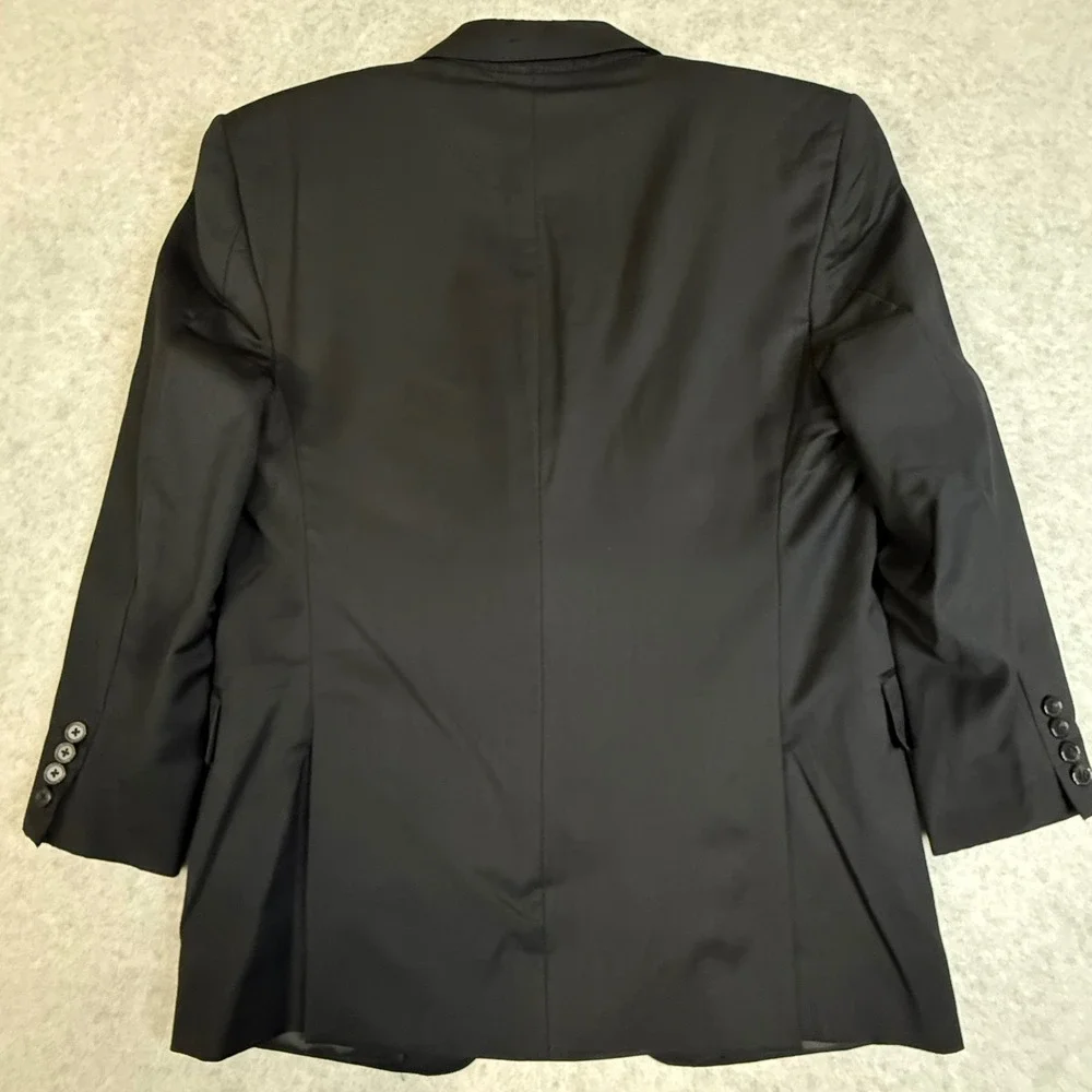 Saks Fifth Avenue BLACK Ermenegildo Zegna Wool Blazer Mens 42S Black‎ Sport Coat